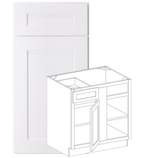 BBC45-48U - Concord Polar White - Blind Base Cabinet - Single Door/Drawer - 45-48W x 34.5"H x 24"D